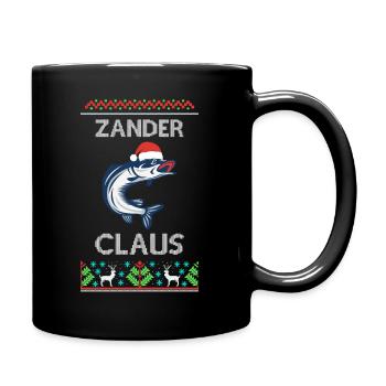 Ugly Christmas Angler Fisch Zander - Tasse einfarbig - Schwarz - Rechts