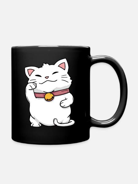 Neko Kawaii Maneki Maneki - Mug uni - noir