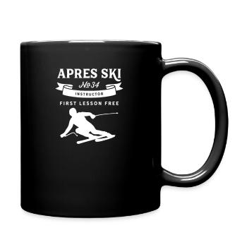 Fête moniteur de ski ski vacances Apres Ski Professeur Skier - Mug uni - noir - Droite