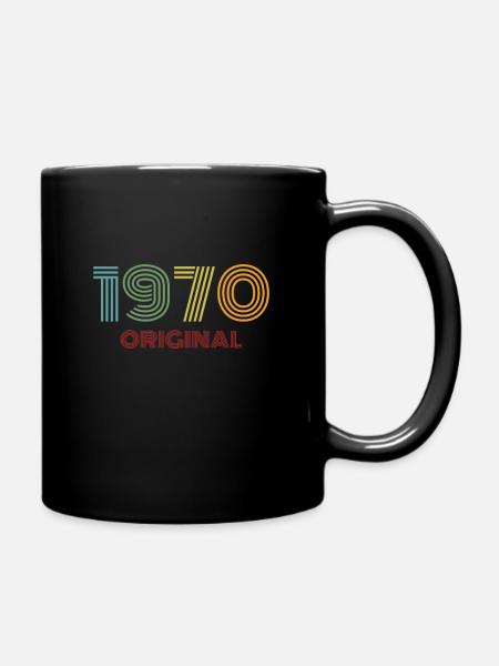 1970 original vintage vintage 70th birthday 70s - Full Colour Mug - black