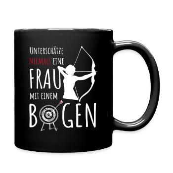 Bogenschiessen Frau w - Tasse einfarbig - Schwarz - Rechts