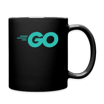 Go Programmiersprache mit Go Logo Go - Tasse einfarbig - Schwarz - Rechts