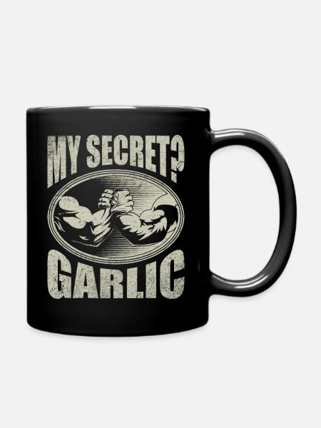 Mon secret? Bras de fer à l'ail - Mug uni - noir
