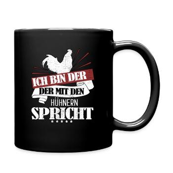 Hühnerflüsterer Landwirt Bauer - Tasse einfarbig - Schwarz - Rechts