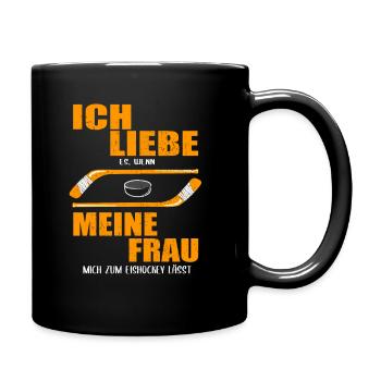 Geschenk Eishockeyspieler Weihnachten Geburtstag - Tasse einfarbig - Schwarz - Rechts