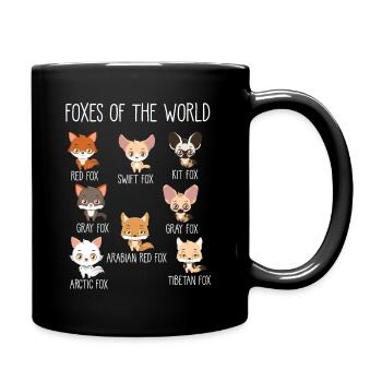 Renards du monde cadeau pour les amateurs de renard - Mug uni - noir - Droite