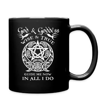 God & Goddess Wise & True Wicca Hexe Paganismus - Tasse einfarbig - Schwarz - Rechts