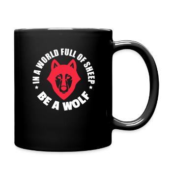 Wolf Wölfe Wolfpack Natur Werwolf Geschenk - Tasse einfarbig - Schwarz - Rechts