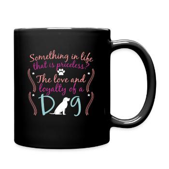 Hund Hündchen Hunde Geschenk Geschenkidee - Tasse einfarbig - Schwarz - Rechts