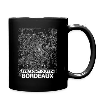 Straight Outta Bordeaux ville plan et rues - Mug uni - noir - Droite
