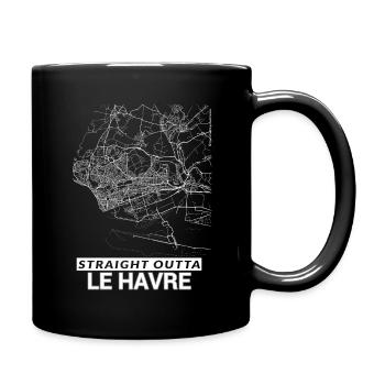 Straight Outta Le Havre city map and streets - Full Colour Mug - black - Right