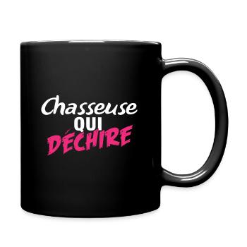 Chasseuse qui déchire - Mug uni - noir - Droite