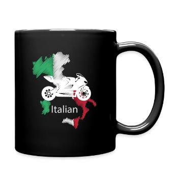 Sportbike Motorcycle Italy Map Art Gift - Full Colour Mug - black - Right