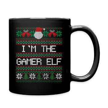Christmas gamer elf - Full Colour Mug - black - Right