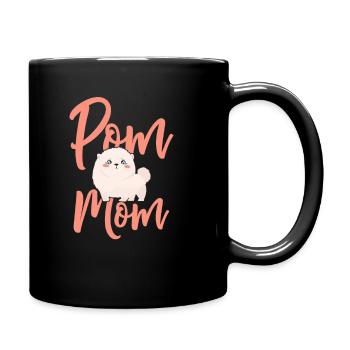 Pom Mom Miniature Spitz Dog Gift - Full Colour Mug - black - Right