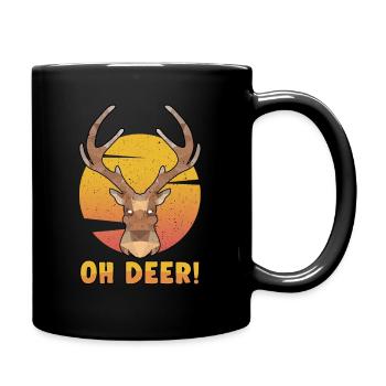 Oh Deer Wild Animal Hunt Deer Deer Antler Gift - Full Colour Mug - black - Right