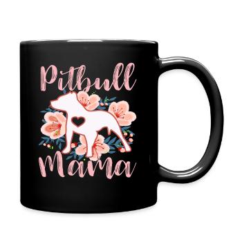 Pitbull Mama - Tasse einfarbig - Schwarz - Rechts