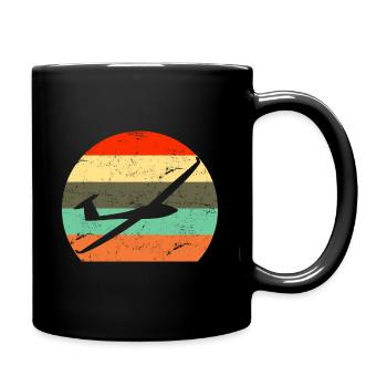 Retro glider flight gift - Full Colour Mug - black - Right