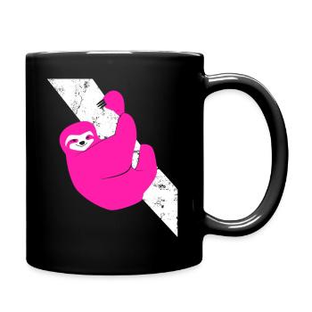 Pink Faultier - Tasse einfarbig - Schwarz - Rechts