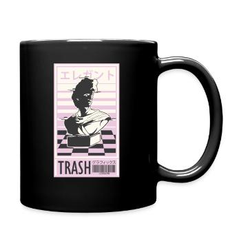 Poubelle design rétro des années 80 - Mug uni - noir - Droite
