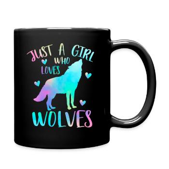 Juste une fille qui aime les loups - Wolf - Mug uni - noir - Droite