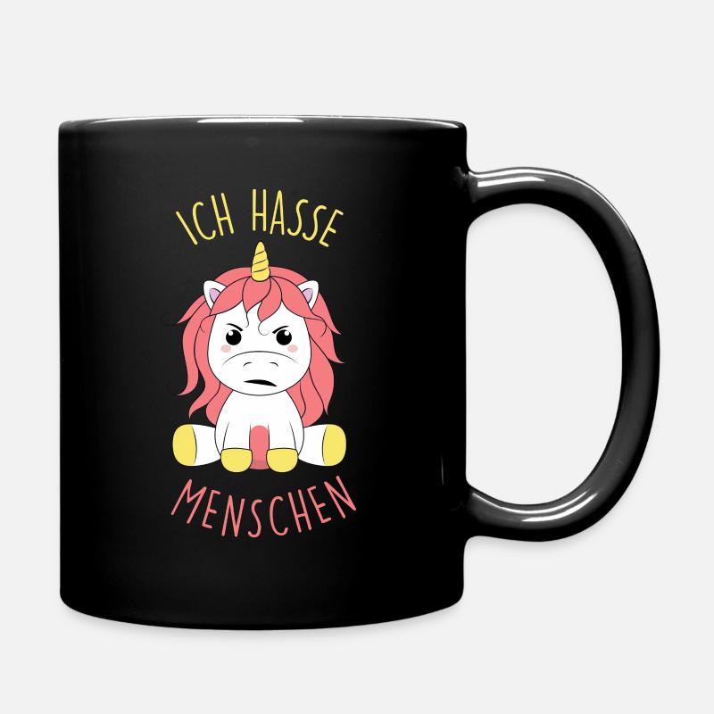Ich hasse Menschen - Tasse einfarbig - Schwarz