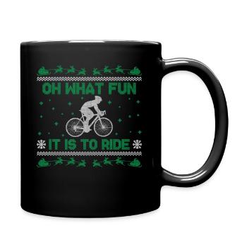 Christmas Cycling Oh What Fun It Is To Ride - Full Colour Mug - black - Right