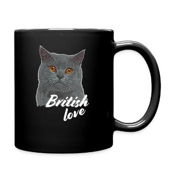 BKH Britisch Kurzhaar Britische Kurzhaar Katze - Tasse einfarbig - Schwarz - Rechts