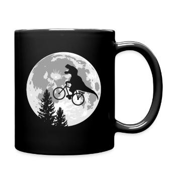 T Rex Dino à vélo - Mug uni - noir - Droite