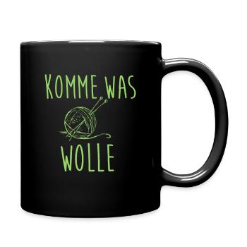 Komme was Wolle Stricken - Tasse einfarbig - Schwarz - Rechts