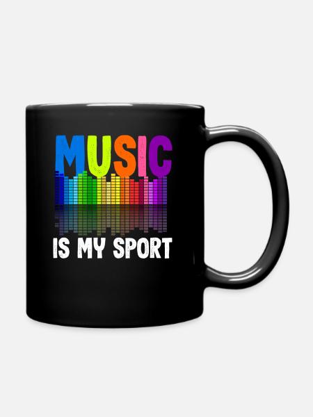 Musik ist mein Sport für Musiker - Tasse einfarbig - Schwarz