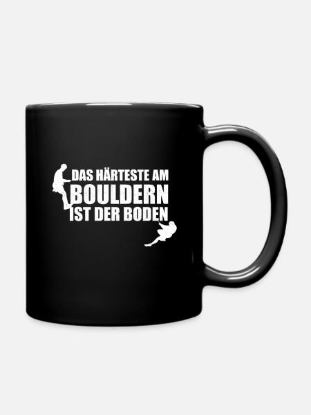 Bouldern Klettern Boden Boulderhalle Geschenk - Tasse einfarbig - Schwarz