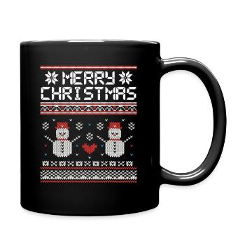 Couple Snowman paar Schneemann - Tasse einfarbig - Schwarz - Rechts