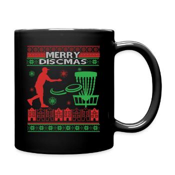 Drôle Disc Golf de Noël - Mug uni - noir - Droite