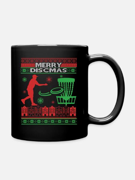 Lustiges Diskgolf-Weihnachten - Tasse einfarbig - Schwarz