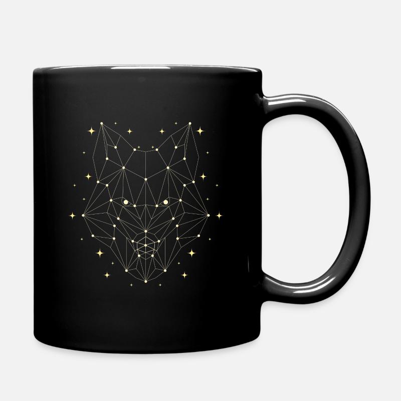 Polygon Wolf - Full Colour Mug - black