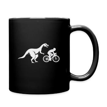 Brontosaure Dino cycliste sport cadeau d'art - Mug uni - noir - Droite