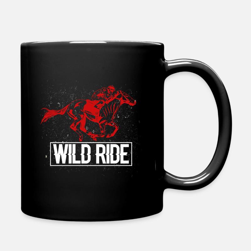 Rotes Rennpferd das galoppiert - Tasse einfarbig - Schwarz