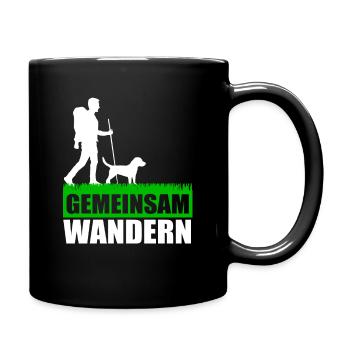 Wanderung Hund - Tasse einfarbig - Schwarz - Rechts