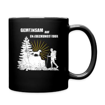Wandern Hund - Tasse einfarbig - Schwarz - Rechts