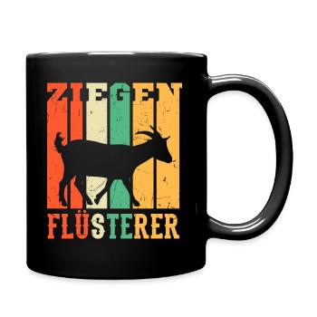 Ziegen Bauer Bauernhof - Tasse einfarbig - Schwarz - Rechts