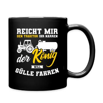 Landwirt Landwirtschaft Traktor Gülle Feld Bauer - Tasse einfarbig - Schwarz - Rechts