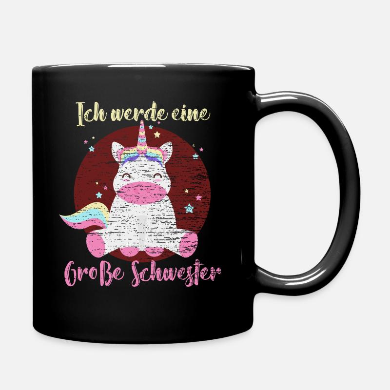 Ich werde eine große Schwester - Tasse einfarbig - Schwarz