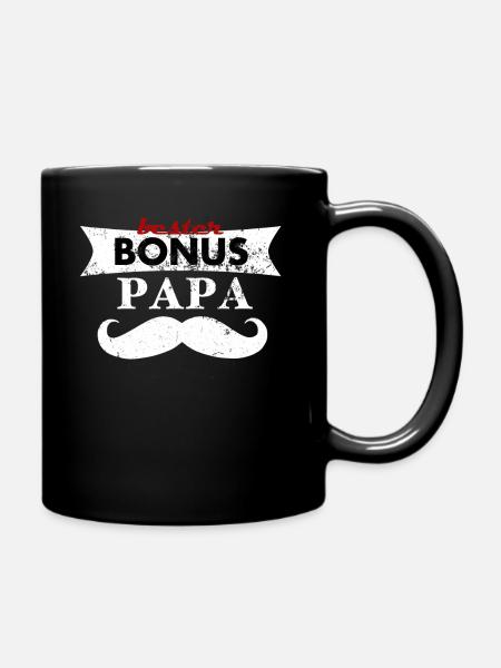 Stiefvater Geschenk Bonus Papa. - Tasse einfarbig - Schwarz