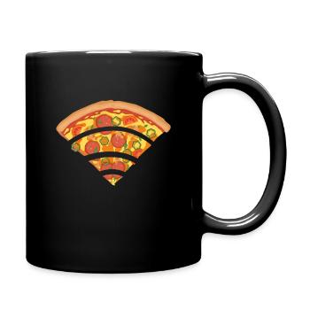 Pizza Wlan Wifi - Tasse einfarbig - Schwarz - Rechts