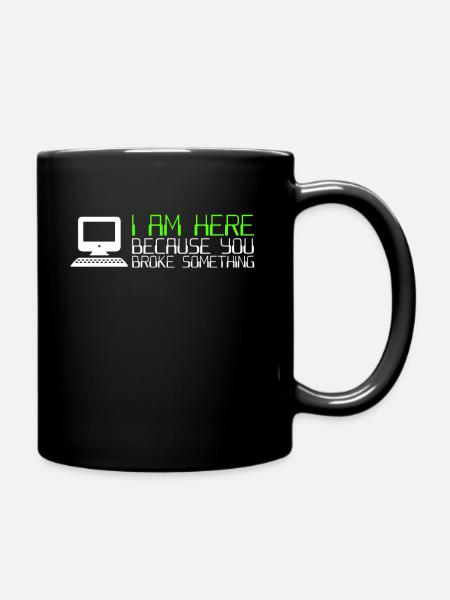 IT Computer IT Support IT Ticket System - Full Colour Mug - black