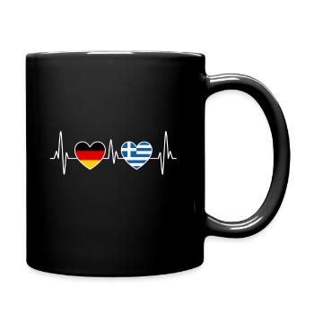 Grèce Allemagne Herzschlag EKG - voyage - Mug uni - noir - Droite
