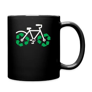 Recyclez la corbeille de recyclage amusante pour vélo - Mug uni - noir - Droite