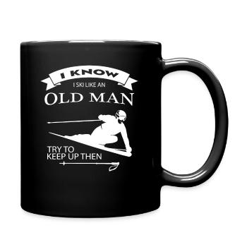 Ski Vater - Old Man Rentner Opa - Tasse einfarbig - Schwarz - Rechts