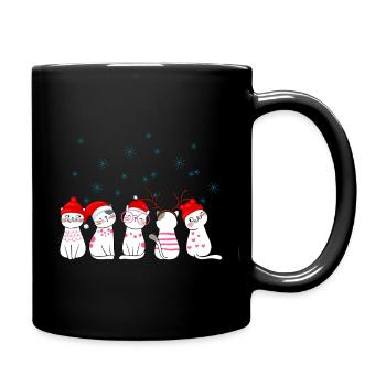 Cute Christmas Cats - Full Colour Mug - black - Right